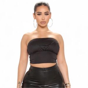 Fashion Nova Sweet But Don’t Play Double Lined Top Black Size Small